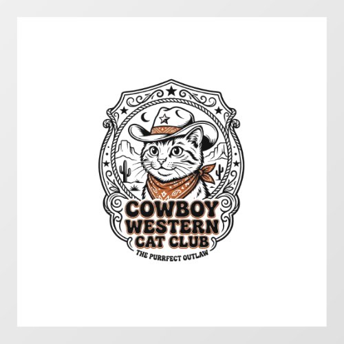 Cowboy Western Cat Pet Lover Shirt Art - Cowboy We Floor Decals