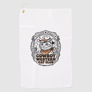 Cowboy Western Cat Pet Lover Shirt Art - Cowboy We Golf Towel