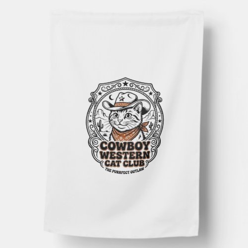 Cowboy Western Cat Pet Lover Shirt Art - Cowboy We House Flag