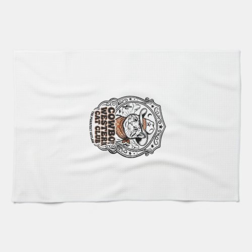 Cowboy Western Cat Pet Lover Shirt Art - Cowboy We Kitchen Towel
