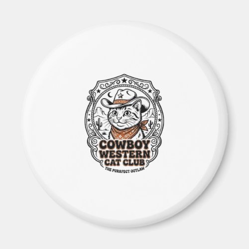 Cowboy Western Cat Pet Lover Shirt Art - Cowboy We Magnet
