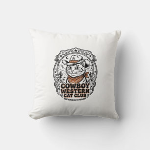 Cowboy Western Cat Pet Lover Shirt Art - Cowboy We Throw Pillow