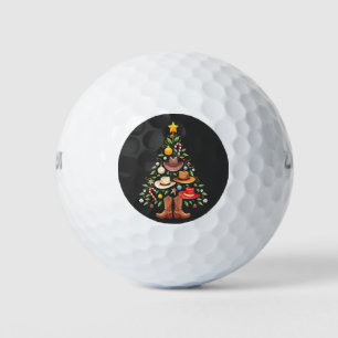 Cowboy Western Christmas Tree Santa Golf Balls