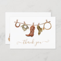 Cowboy Western Clothesline Thank You Note