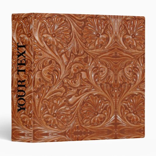 cowboy western country pattern tooled leather 3 ring binder