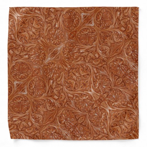 cowboy western country pattern tooled leather bandana