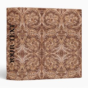 cowboy western country pattern tooled leather binder