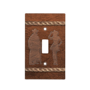 Cowboy / Western - Cowgirl, Cowboy, Leather & Rope Light Switch Cover