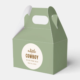 Cowboy Western Favor Box Set of 10 - Sage Green 