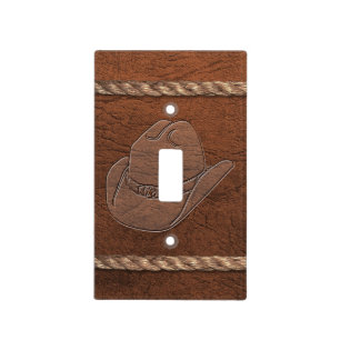 Cowboy / Western - Hat, Leather & Rope Light Switch Cover