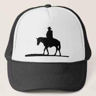 Cowboy Western Horse Back Rider Silhouette Trucker Hat