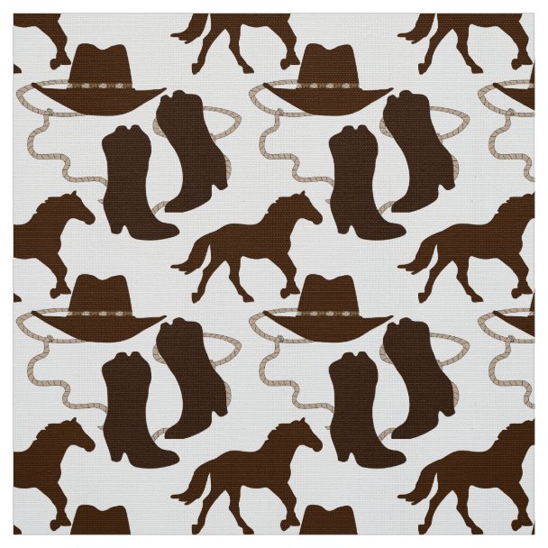 Western Cowboy Boot And Cowboy Hat Butterfly Fabric | Zazzle