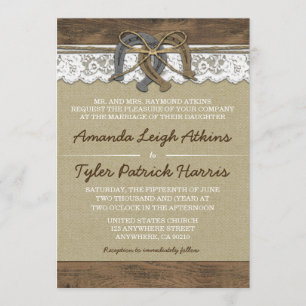 Cowboy Western Horseshoe Wedding Invitations