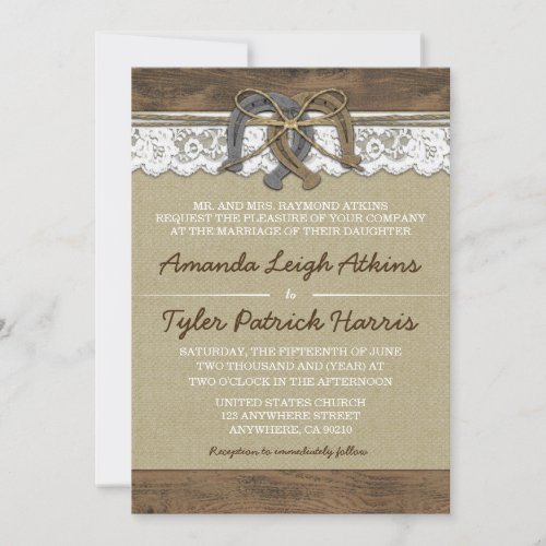 Cowboy Western Horseshoe Wedding Invitations