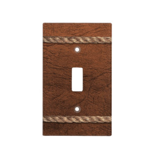Cowboy / Western - Leather & Rope Light Switch Cover