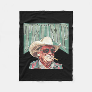 Cowboy Western Make America Great Trump Daddy  Fleece Blanket