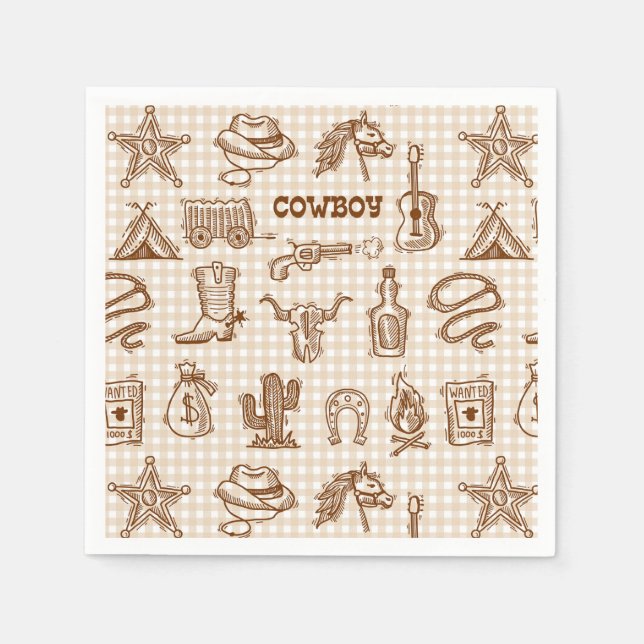 Cowboy Western  Napkins (Front)