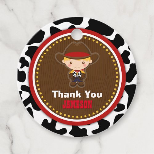 Cowboy Western Old West Birthday Favor Tags