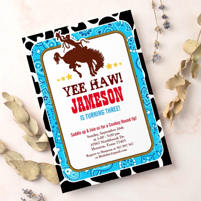 Cowboy Western Old West Birthday Party Invitation (Creator Uploaded)