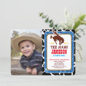 Cowboy Western Old West Birthday Photo Invitation (Standing Front)
