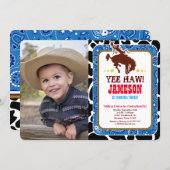 Cowboy Western Old West Birthday Photo Invitation (Front/Back)