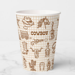 Cowboy Western Paper Cups