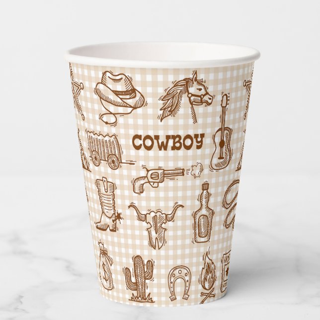 Cowboy Western Paper Cups (Front)