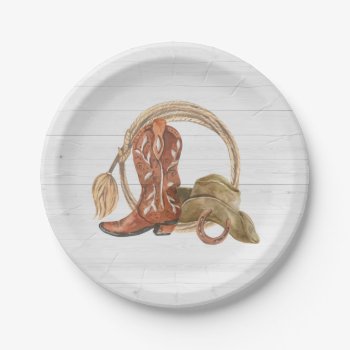 Cowboy Western Party Paper Plates by McBooboo at Zazzle