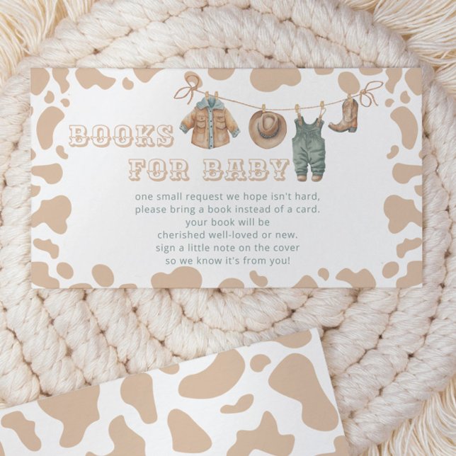 Cowboy Western Plaid Baby Shower Book Request Enclosure Card (Creator Uploaded)