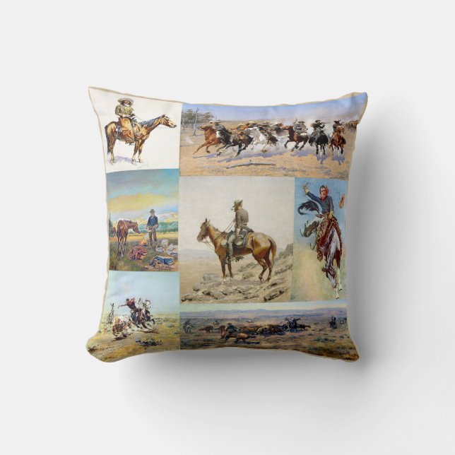 Cowboy western popular throw pillow (Front)
