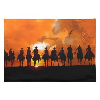Cowboy Western Ranch American MoJo Placemat art