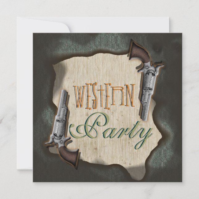 Cowboy western ranch corral party invitation (Front)