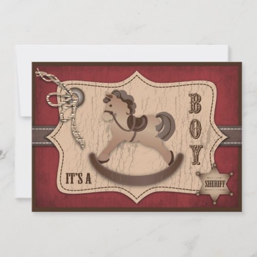 Cowboy Baby Invitation Card