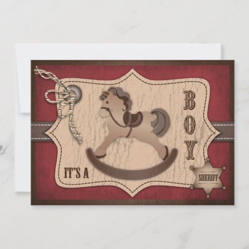 Cowboy Baby Invitation Card B