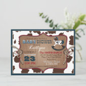 Cowboy Western Rocking Horse Baby Shower Invitation (Standing Front)