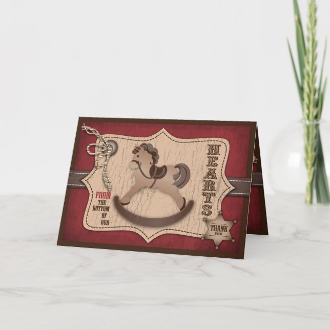 Cowboy Western Rocking Horse Thank You (Front)