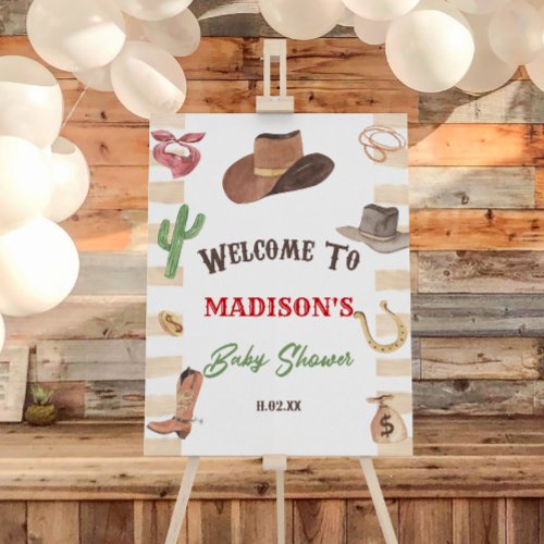 Cowboy Western Rodeo Baby Shower Welcome Sign