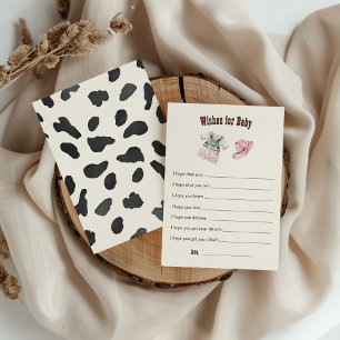 Cowboy Western Rodeo Baby Shower Wishes for Baby Enclosure Card