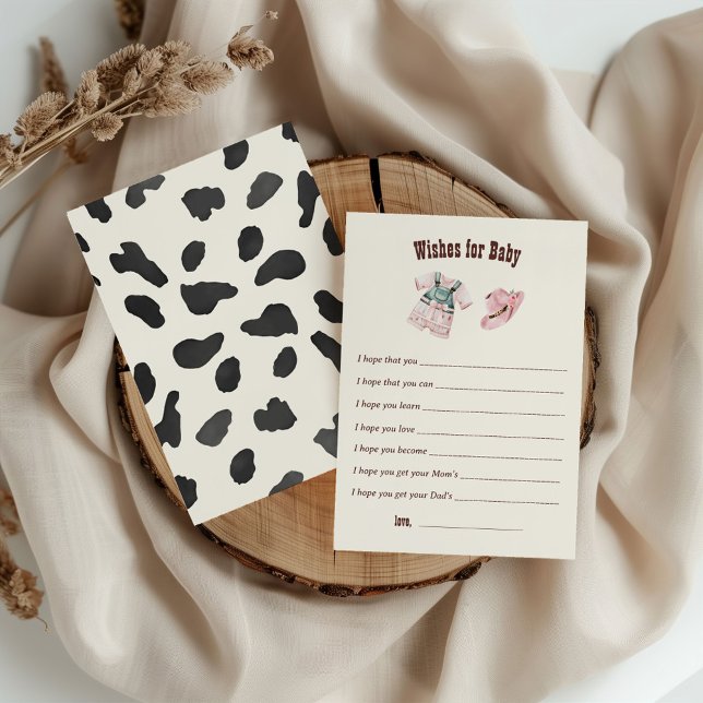 Cowboy Western Rodeo Baby Shower Wishes for Baby Enclosure Card (Creator Uploaded)