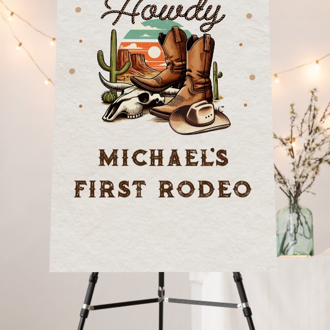 Cowboy Western Rodeo Birthday Kids Foam Board (In Situ (Stand))