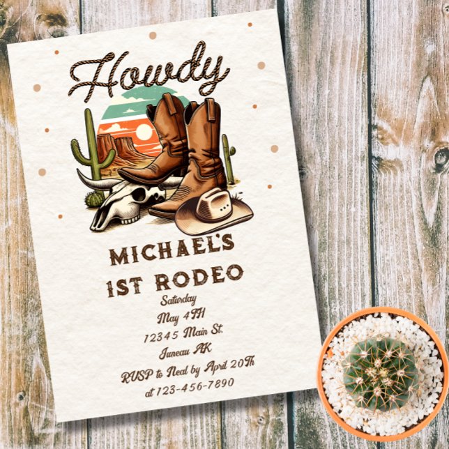 Cowboy Western Rodeo Birthday Kids  Invitation (Creator Uploaded)