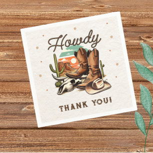 Cowboy Western Rodeo Birthday Kids Napkins