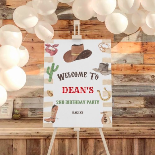 Cowboy Western Rodeo Birthday Party Welcome Sign