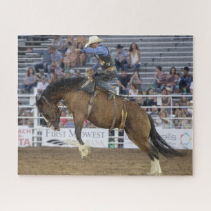 Cowboy Western Rodeo Bucking Horse Corral Jigsaw Puzzle