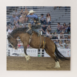 Cowboy Western Rodeo Bucking Horse Corral Jigsaw Puzzle