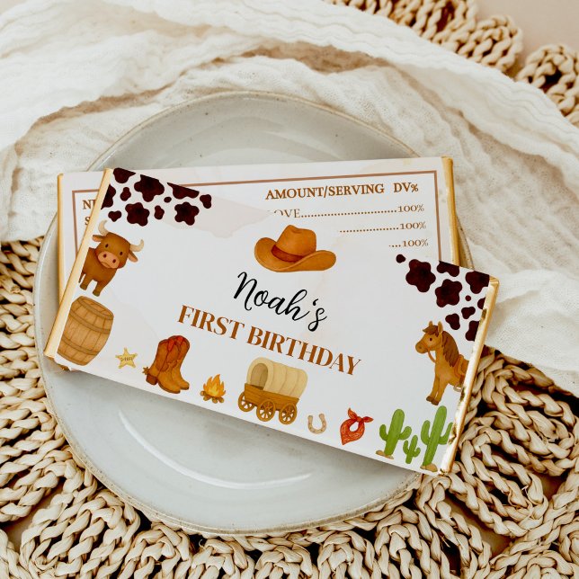 Cowboy Western Rodeo Kids Birthday Hershey Bar Favors (Creator Uploaded)