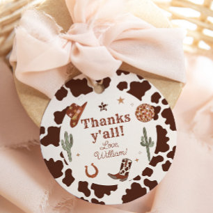 Cowboy Western Rodeo party Thankas yall birthday Favor Tags