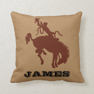 Cowboy Western Rodeo personalised name Throw Pillow