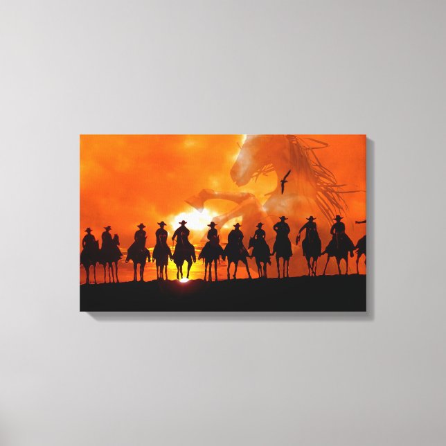 Cowboy Western Rodeo Roundup Wild West Wrapped Can Canvas Print (Front)