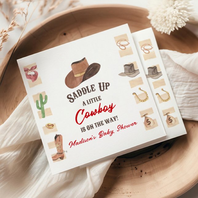 Cowboy Western Rodeo Wild West Baby Shower Napkins (Creator Uploaded)